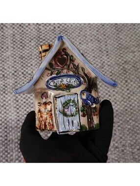 Blue Sky Clayworks Heather Goldminc Blue Skies‎ Cottage Light House Vintage 2000